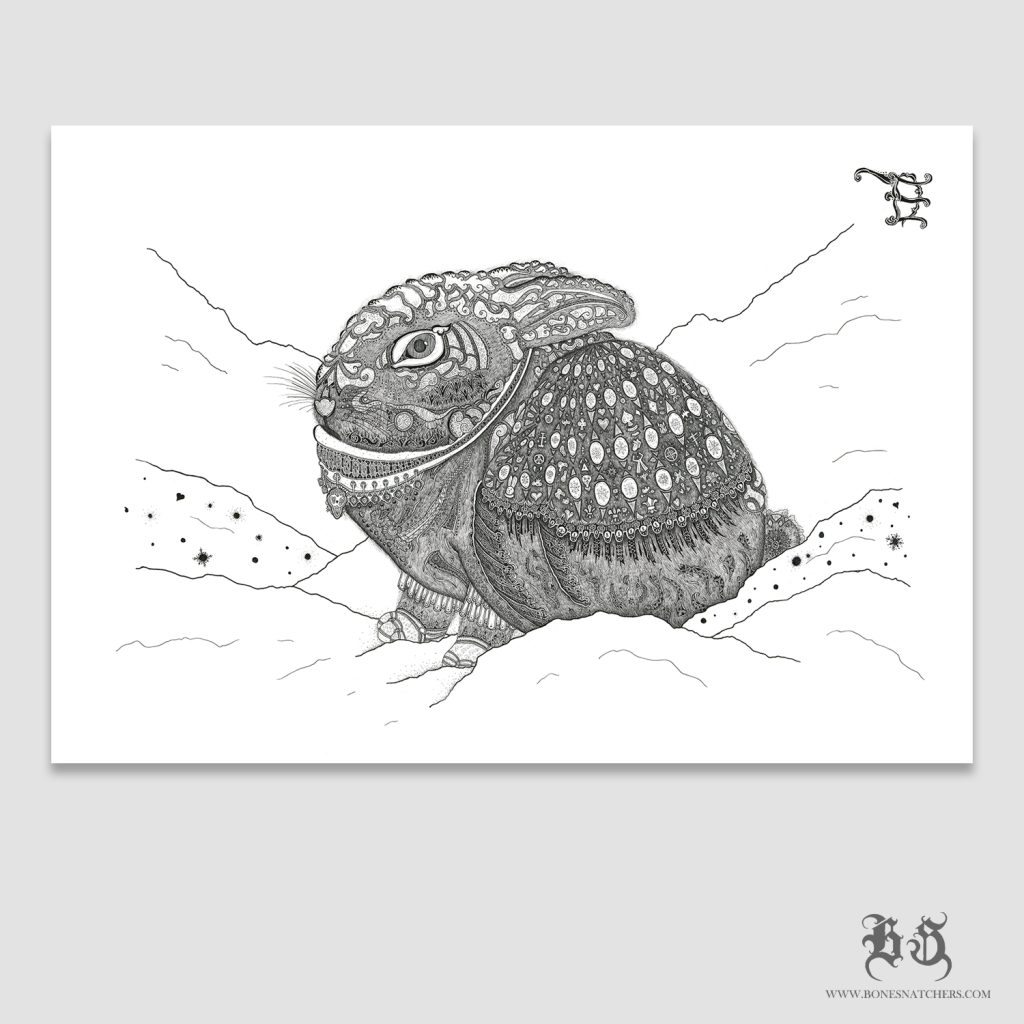 Zīmējuma prints "Snow bunny"