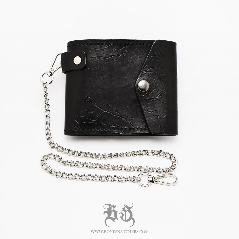 Scratched heavy leather wallet